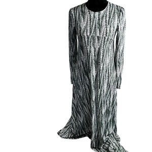 Diane Von‎ Furstenberg Vintage 70s Drip Art Jersey Long Sleeve Maxi Dress